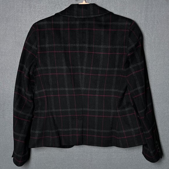Talbots Blazer Womens Size 10 Wool Blend Career Kate Fit Plaid Jacket - Picture 2 of 5